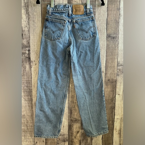 LEVIS VINTAGE 550 Relaxed Slim Youth Kids Orange Tab Jeans sz 11 Slim - Picture 2 of 9